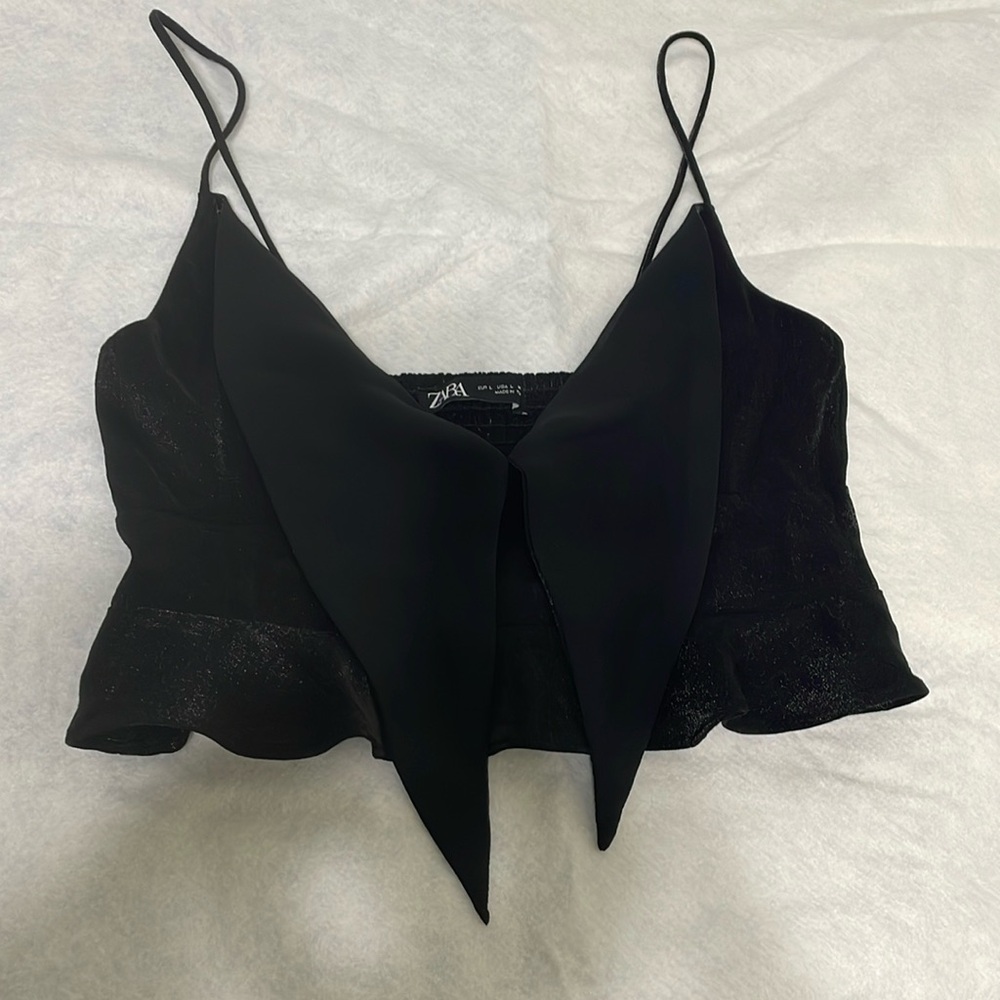 Zara crop black top
